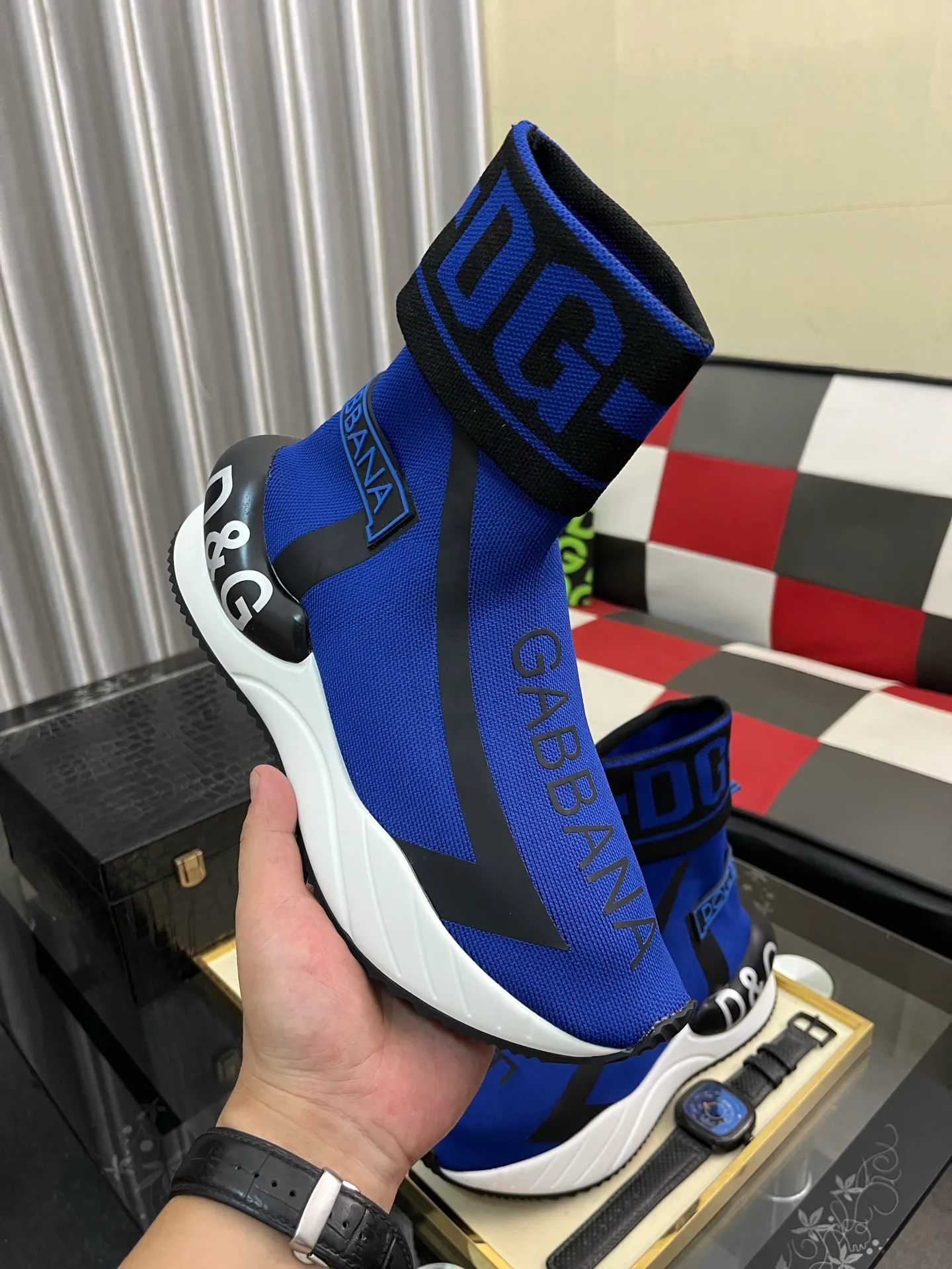 Men's men's shoes💰440⌚️⌚️【DG～】men's casual shoes 2022z cabinet simultaneous sale 🔶🔷🔜The upper is made of cowhide spliced fabric ➕Mesh lining, which is comfortable and breathable. The sole is: the original comfortable and wear-resistant outsole, ⚠️The real thing📱Photographed🎬The real thing is better📢📢📢Size: 35-46